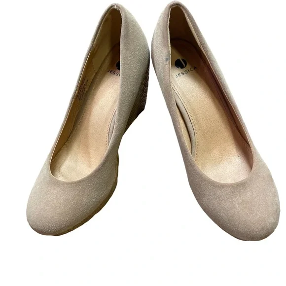 Jessica Shoes Snakeskin Wedges/Suede Tan Colour Size 8M NWT - Picture 2 of 11